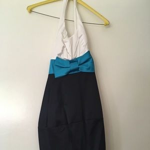 Blue bow party dress